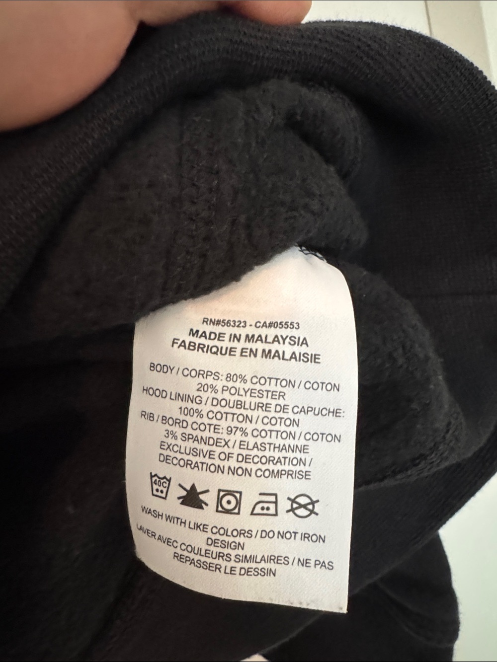 Nike Black Hoodie with White Logo - Picture 3 of 4